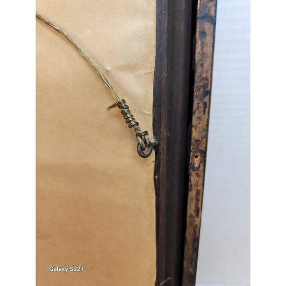 Vintage Framed Print Of Musicians Playing Instruments With Black Wooden Beaded F - Picture 10 of 12